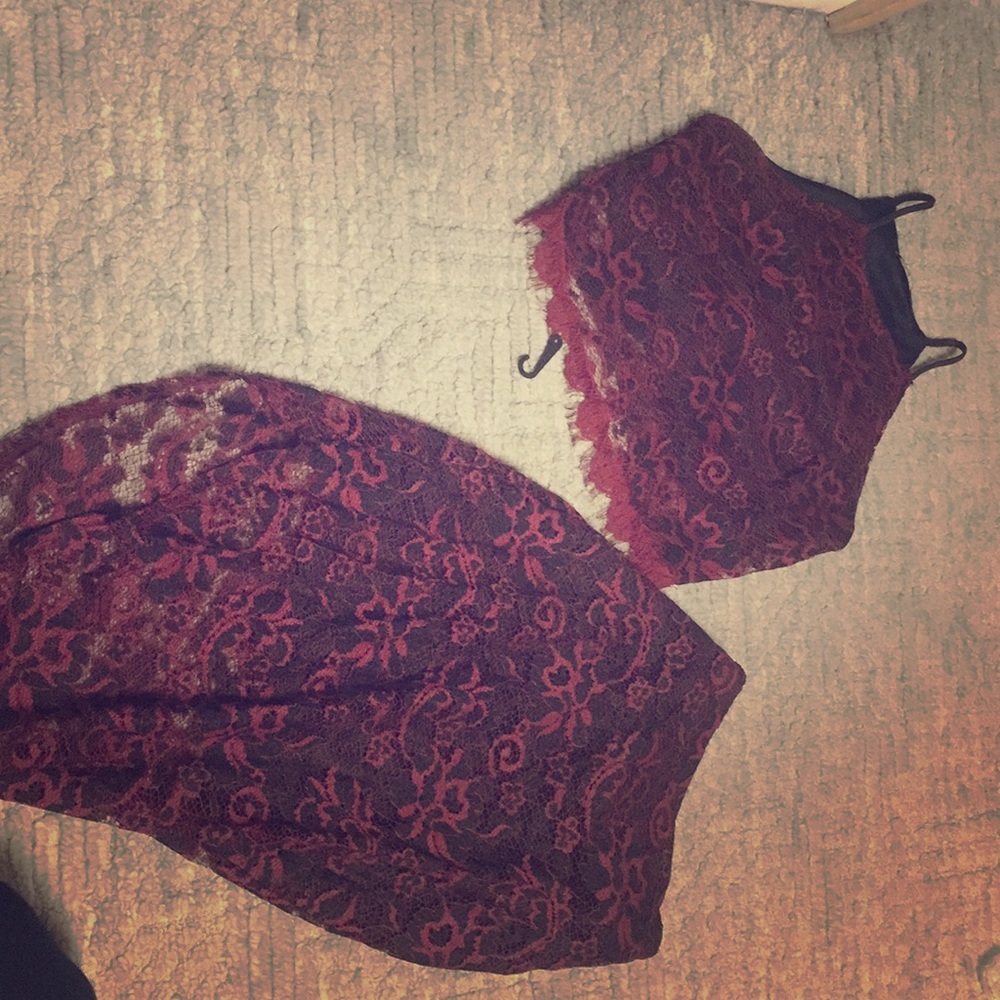 Dark red two piece
